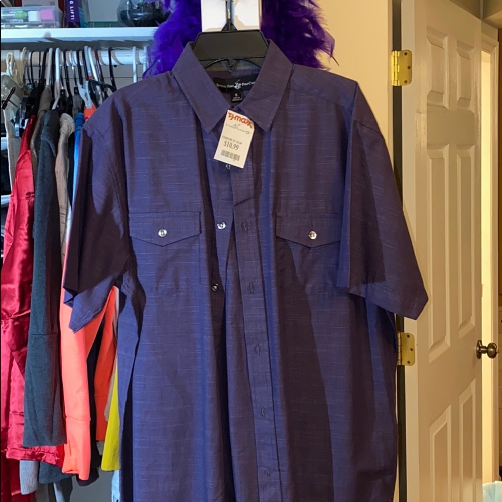 Handsome purple button down.